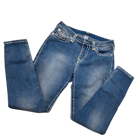 True Religion Ricky Super T Jeans 30 Flap Pocket Thick Stitch Y2K Denim - Picture 6 of 12